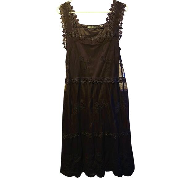 rancho Estancia black floral lace dark fairy whimsy goth dress size m - Picture 1 of 7